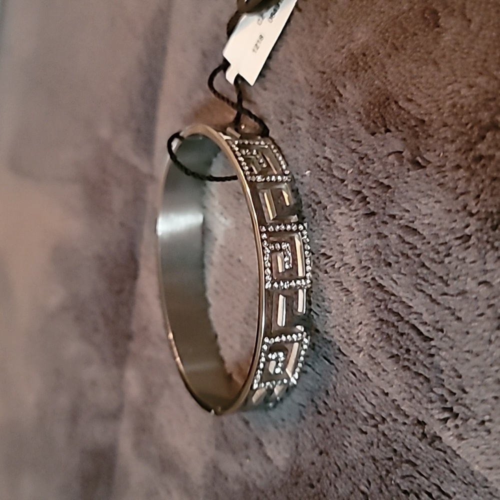 Ed Force CZ Greek Bangle Silver